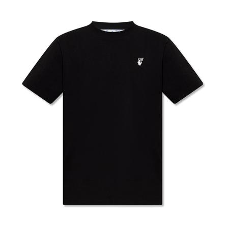 Off White T-shirt with logo , Zwart , Heren , Maat: S
