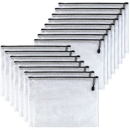 15 st A5-dokumentpåsar med dragkedja, plastfickor med dragkedja, små förvaringsväskor med dragkedja