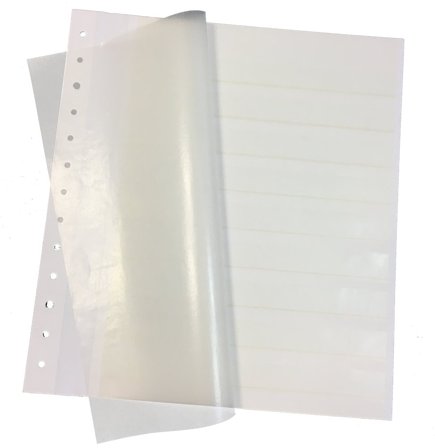 Alpha instickskort - Hvidt karton og pergamynstriber - Udelt - 5 stk.