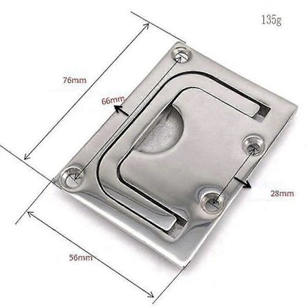 Ruostumaton teräs 316 upotettu nostorengas luukun vetokahva kaappi vene[PL]