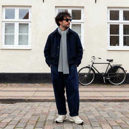 Baltic | Grijze Geribde Acryl Sjaal voor mannen - Wintersjaals