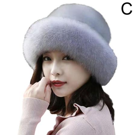 Vinterhatt För Damimitation Päls Räv Pullover Hatt Outdoor Wa