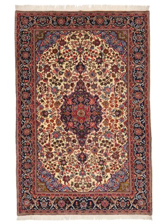 Handgeknüpft Sarough 144X218 Wollteppich Dunkelrot/Braun Klein