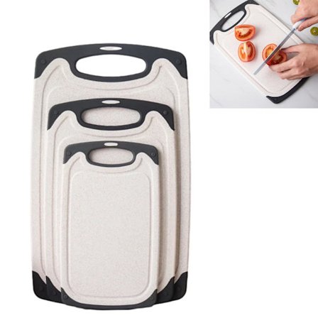 Skärbrädeset för kök - med handtag - 3 delar