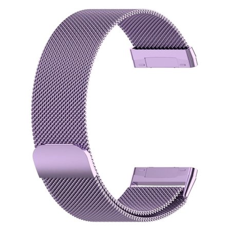 Fitbit Sense 2 / Versa 4 milanese ruostumattomasta teräksestä valmistettu ranneke - Vaalean Violetti Koko: S