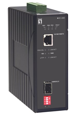 LEVELONE INDUSTRIAL MEDIA CONVERTER SFP -40 TO 75C 555521 IN ACCS