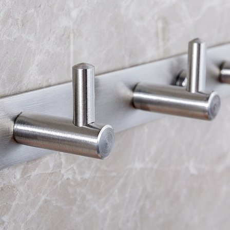 Rustfrit stål enkelt væg krog håndklædeholder badekåbe tøj bøjle te T