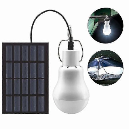 Solpaneldriven Glödlampa Uppladdningsbar Energilampa Camping Vandring Lykta -Yx