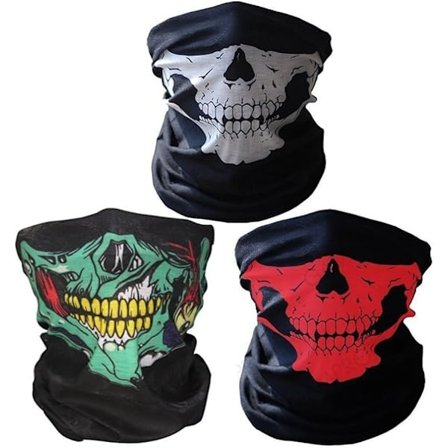 3-pak Sømløs Skalle Ansigtsrør Maske Åndbar Halsvarmer Ansigtsdækning Hårbånd Halsklæde Motorcykel Hovedindpakning