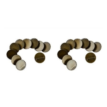 1/2 10 stk Brosje Blank Slagstift Base 25mm Rund Blomsterpute