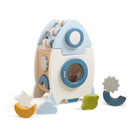 Trä leksaker trä sticksåg pussel pedagogisk leksak för bebis raketerna pussel kropp koordinerande leksak