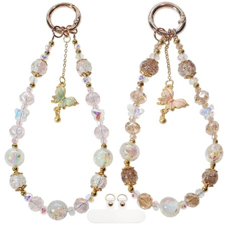 Helmillinen puhelimen ranneke, kristalli avaimenperä rannekoru, kameran hihna ranneke, söpö puhelinketju rannekoru käsilaukun koriste