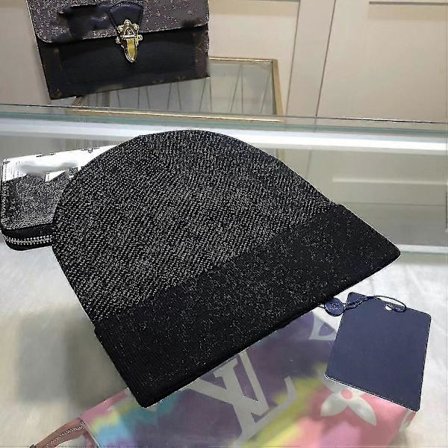 Nyinkommen Designer Bokstavstryckt Schackrutig Vintermössa Mjuk Varm Stickad Mössa_Supergåva