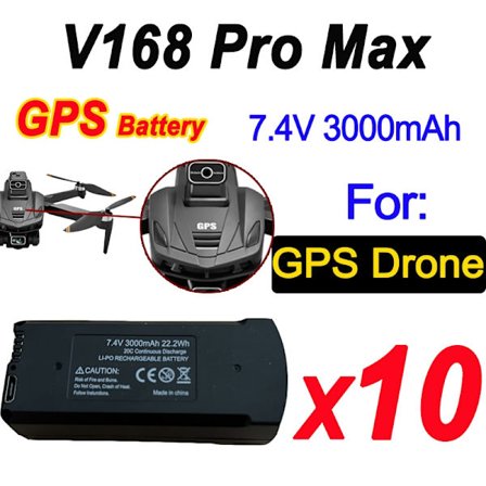 Originalt V168 GPS-batteri 7,4V 3000mAh Til V168Pro Max Drone 3,7V 2000mAh-batteri til V168Pro RC Quadcopter Tilbehør Del