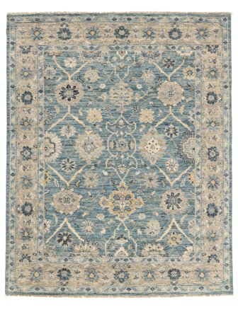 Oriental Oushak Indo Rug 246X307 Dark Grey/Dark Yellow Wool, India