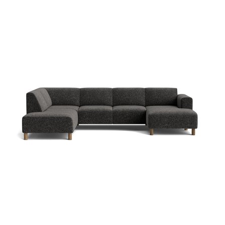 Toledo U-Form Sofa, rechts, Genesis Anthrazit, modernes Design, hoher Sitzkomfort, 78cm Höhe, gemütliche Polsterung, melierte Optik, Komfort