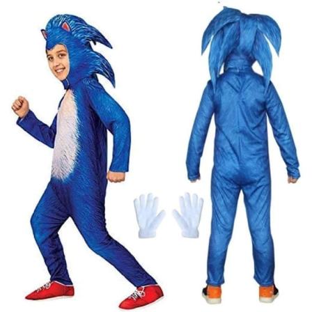 Sonic The Hedgehog Lasten Halloween Cosplay -asusetti, Lasten Sonic -teemahahmoasuvaatteet Juhlapuvut Lapsille (100-110cm)