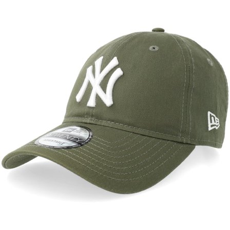 New Era - MLB Vert unconstructed Casquette - New York Yankees League Essential 9TWENTY Olive/White Dad Cap @ Hatstore