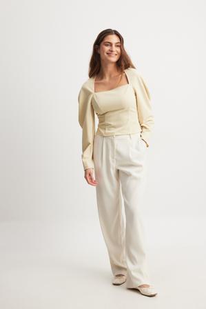 NA-KD Trend Blouse à manches volumineuses - Blouses - Beige - EU 32