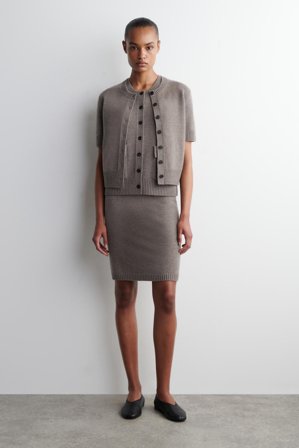 COS Women's Minigonna In Lana Merino in Beige