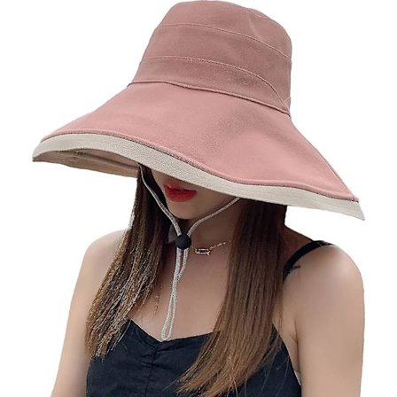 Dame Fiskehatt Bredbremmet Solhatt Strandhatter Stor Floppy Sammenleggbar Reversibel Caps