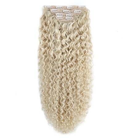 Kinky Curly Clip In Hair Extensions Syntetiskt 28” Super Long Anjo Plus Natural 613 Brown Corn Wave Full Head Fake Hair Bits