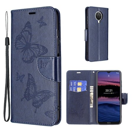 Butterfly Nokia G20 Flip etui - Mørkeblå