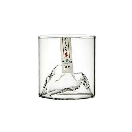 Stor 3D Berg Japanskt Whiskeyglas Old-fashion Rock Trälåda Vodka Vin