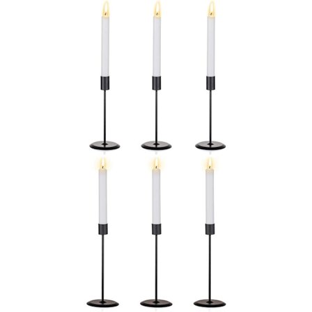 6 kpl (3 sarjaa) Mustat kartiomaiset kynttilänjalat, keskiosa