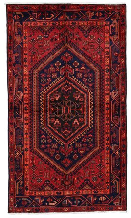 Hand Knotted Persian Hamadan Rug 135X237 Black/Dark Red