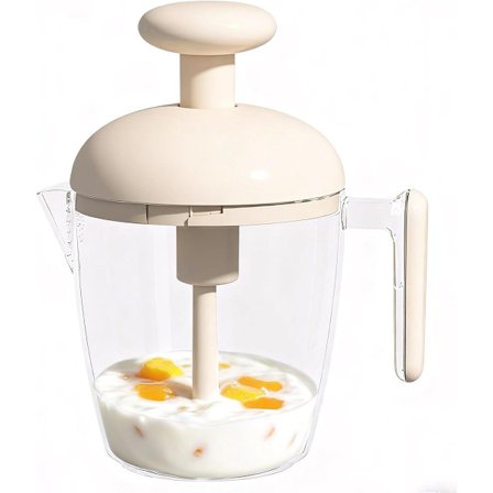 Bærbar mikserkopp med håndpresse, transparent, for smør, krem, smoothies, røre, kjøkkenredskap