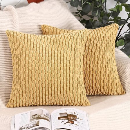 Set med 2 randiga kuddfodral i manchesterstil, mjuka dekorativa kuddar i bohemisk stil