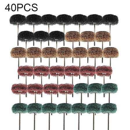 40-delt sett med slipe- og poleringsutstyr, Dremel-tilbehør 25 mm slipe- og poleringssett for roterende Dremel-verktøy, 80/150/240/300 korn, 