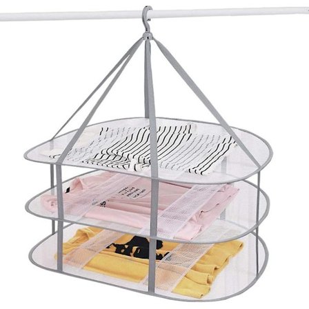 3-tasoinen villapaitojen kuivausteline, ripustettava vaatteiden kuivausteline, pyykin kuivausverkko, kokoontaitettava vaate