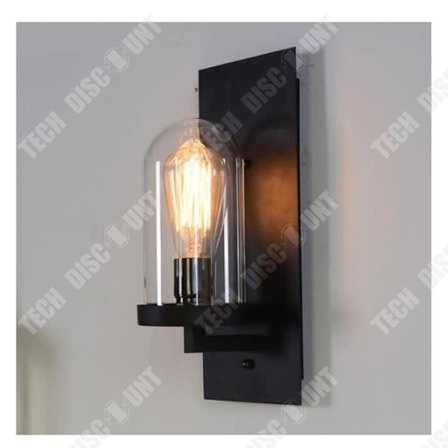 Vägglampa - TD - Retro Amerikansk - Svart Metall - E27 - 1 Lampa - Inomhus