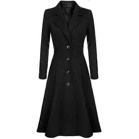 Mote England Stil Vindjakke Dame Høst Vinter Elegant Trenchcoats Lang Slank Ull Yttertøy Casual Kjolejakke