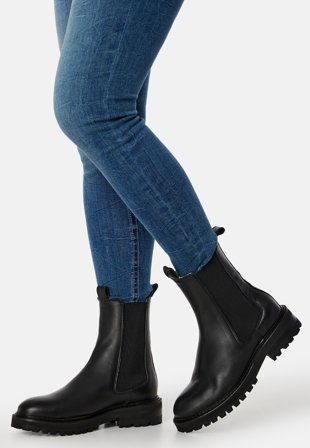 SELECTED Vilma Leather Chelsea Boot Black Sko