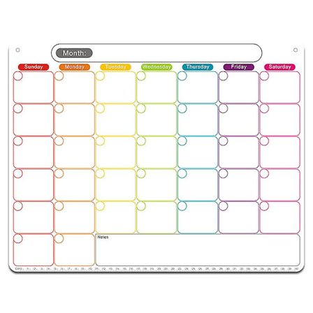 Tør slet kalender kit - Magnetisk kalender til køleskab - Månedlig køleskabskalender whiteboard