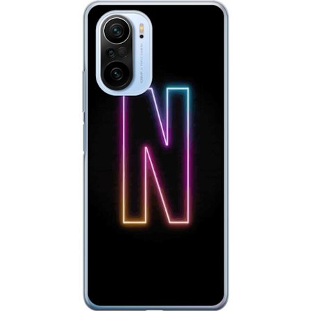 Kompatibel Mobilcover til Xiaomi Xiaomi Mi 11i Minimalistisk neonbogstav N i farveskiftende lys mod sort baggrund