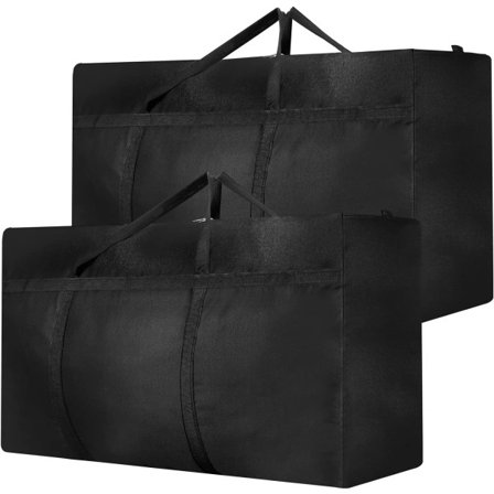 2 stk. 240L Store Opbevaringsposer, Ekstra Store Flytteposer med Lynlås til Flytning, Opbevaring i Hjemmet, Tøj