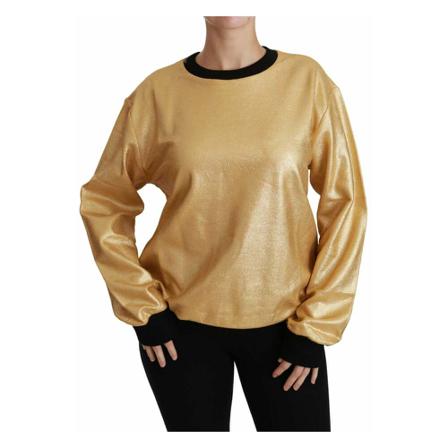 Dolce & Gabbana, Crewneck Pullover Sweater Żółty, Kobieta, Rozmiar: S