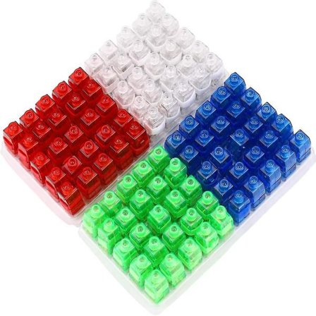 100 kpl LED-sormirenkaita, vilkkuvia valorenkaita irtotavarana juhlapalveluksiin | Pimeässä hohtavat juhlatarvikkeet lapsille ja aikuisille