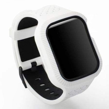 Apple Watch Series 4 40 mm tvåfärgat klockarmband i silikon - Vit / Svart Vit