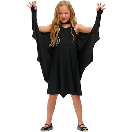 Barns Black Bat Wings kostym 6-8 år
