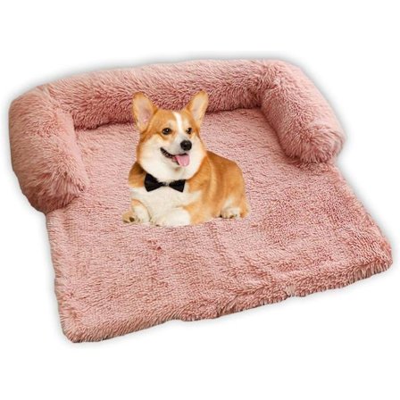 Plysj Hundeteppe, Sklisikker Hunde- og Kattematte, Myk og Varm Vaskbar Hundesofa (55*50*10cm, Rosa)