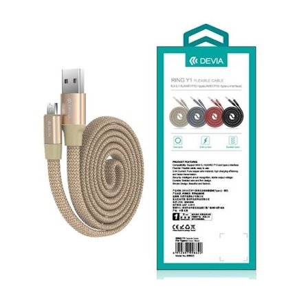 DEVIA 2.4 Amp RING-Y1 MicroUSB Kabel För Smartphones
