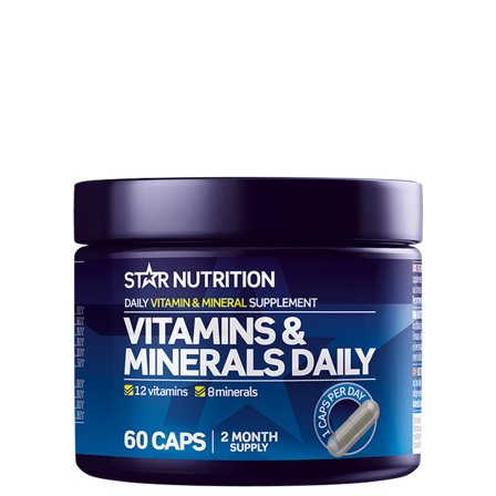 Multivitamin Star Nutrition Vitamins & Minerals Daily 60 kapsler - Bodyman.dk