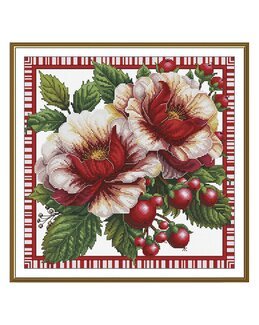 Broderikit Billede Røde blomster - Nova Sloboda