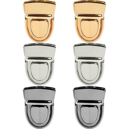 6 kpl Lompakon Lukot, Kukkarolukko, Laukkulukot, Lukkolukot, Koululaukun Kiinnityslukko, Kierrelukko Lompakon Suljin, yhteensopiva DIY, Metalli