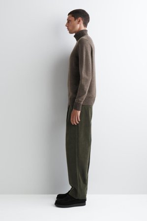 COS Men's Merino-Cashmere Roll-Neck Jumper in Brown